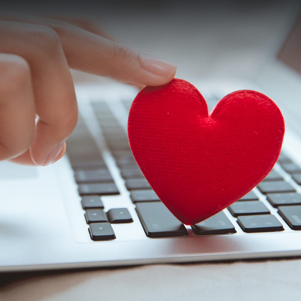 heart on a keyboard